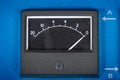 Black analog meter with white pointer Royalty Free Stock Photo