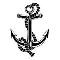 Black anchor sign. Royalty Free Stock Photo