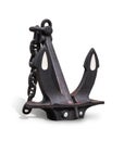 Black anchor, chain isolated on white background Royalty Free Stock Photo