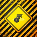 Black Ancient Greece chariot icon isolated on yellow background. Warning sign. Vector Royalty Free Stock Photo