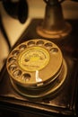 Black ancient telephone in hotel Royalty Free Stock Photo