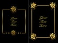 Luxurious floral half template design in gold and black