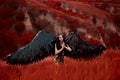 Black Angel. Pretty girl-demon Royalty Free Stock Photo