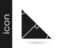 Black Angle bisector of a triangle icon isolated on white background. Vector Royalty Free Stock Photo