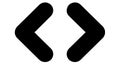 Black angle brackets symbol isolated on transparent background Royalty Free Stock Photo