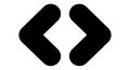 Black angle brackets symbol isolated on transparent background Royalty Free Stock Photo