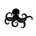 Black Angry Octopus vector illustration Royalty Free Stock Photo