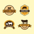 black angus logo design template. cow farm logo design