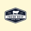 black angus logo design template. cow farm logo design