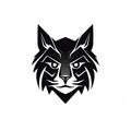 Multifaceted Geometry Black Cat Head Logo With Tribal Lines