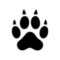 Black animal paw with claws print. Footprint icon vector illustration Royalty Free Stock Photo