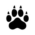 Black animal paw with claws print. Footprint icon vector illustration Royalty Free Stock Photo
