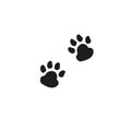 Black animal paw print isolated on white background. Vector illustration Royalty Free Stock Photo