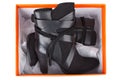 Black ankle boots in a box Royalty Free Stock Photo