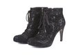 Black ankle boots isolated on white Royalty Free Stock Photo