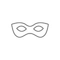 Black anonymous mask vector line icon isolated on white Royalty Free Stock Photo