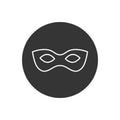 Black anonymous mask vector line icon isolated on white background Royalty Free Stock Photo