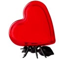 Black Ant Character Carrying Glass Red Valentines Day Heart