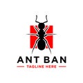 Black ant vector illustration logo design Royalty Free Stock Photo
