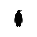 Black antarctic penguin silhouette icon. standing pinguin