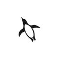 Black antarctic penguin silhouette icon. standing pinguin vector illustration isolated on white Royalty Free Stock Photo