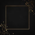 Black and anthracite background with luxery golden ornaments , sparkles and swirls. Golden frame. Good for logo or invitation Royalty Free Stock Photo