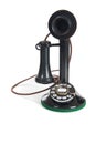 Black Antique phone on a white background Royalty Free Stock Photo