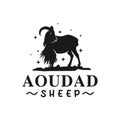 black aoudad animal logo Royalty Free Stock Photo