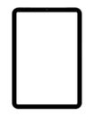 Black Apple iPad mini with blank screen on white background, realistic vector illustration. The iPad Mini is a line of