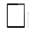 Black Apple iPad Pro portable device with pencil Royalty Free Stock Photo