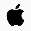 Apple logo on transparent background. American information technology company