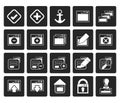 Black Application, Programming, Server and computer icons Royalty Free Stock Photo