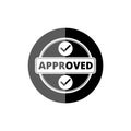 Black Approved Stamp Check Mark Royalty Free Stock Photo