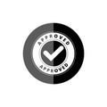 Black Approved Stamp Check Mark