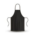 Black apron kitchen restaurant service chef uniform protective clothes textile realistic vector