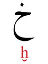 Arabic Letter KHA with Latin Transliteration