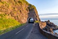 Coastal road with tunnel, Northern Ireland, UK Royalty Free Stock Photo