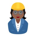 Black Architect Woman Avatar Flat Icon