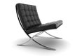 Black armchair isolated on white background