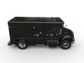 Black armored box truck - side view