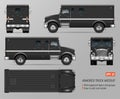 Black armored truck vector template