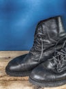 Black army boots Royalty Free Stock Photo