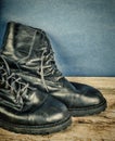 Black army boots Royalty Free Stock Photo