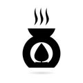 Black Aroma lamp icon or logo, Simple illustration Royalty Free Stock Photo