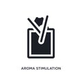 black aroma stimulation isolated vector icon. simple element illustration from sauna concept vector icons. aroma stimulation