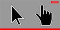 Black arrow cursor and hand cursor icons vector illustration Royalty Free Stock Photo