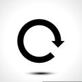 Black arrow icon reload, refresh, rotation, reset, repeat sign