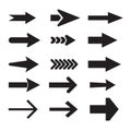 Black arrow icons set. Royalty Free Stock Photo