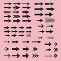 Black arrow icons set. Royalty Free Stock Photo