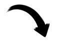 Black arrow pointing downward Royalty Free Stock Photo